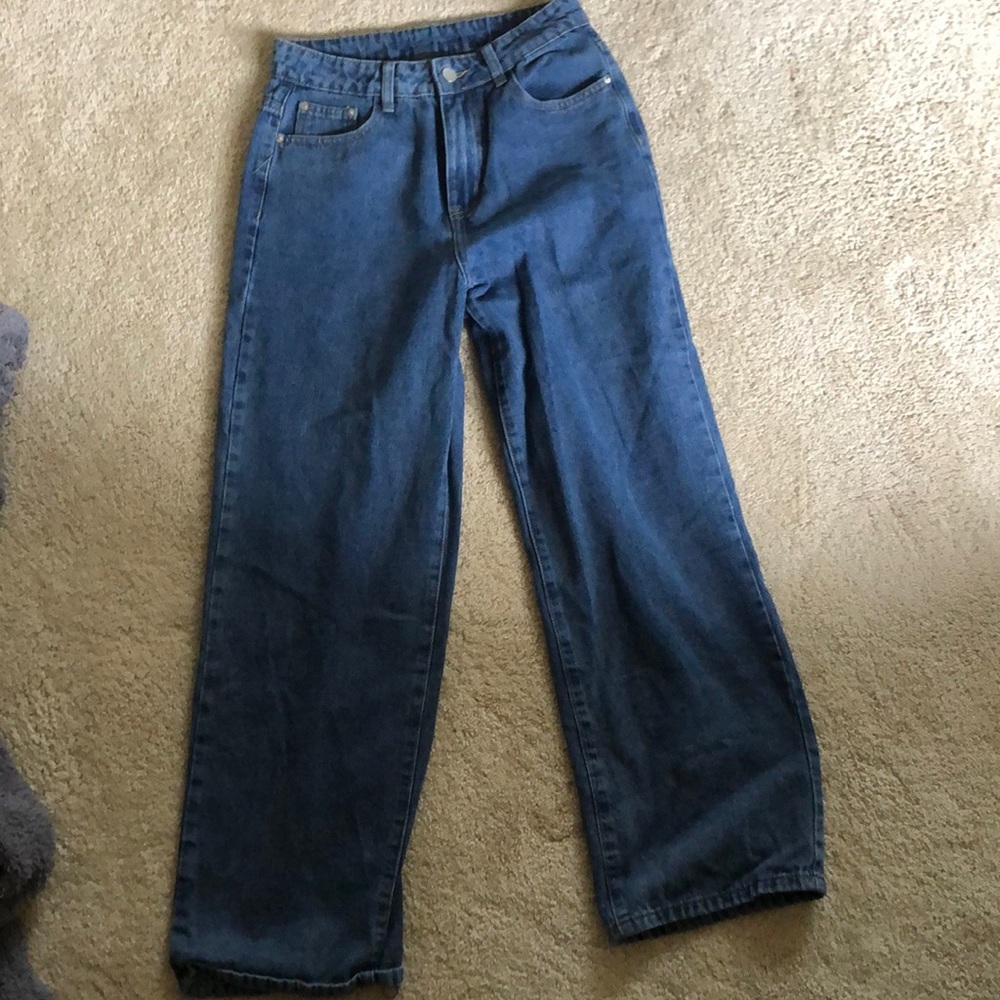 Generic wide leg blue jeans